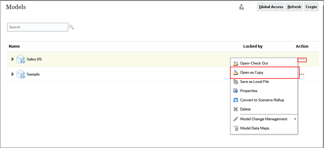 Ouvrir le modèle en tant que copie